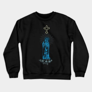 Mother of God , Virgin Mary with the Cross above Crewneck Sweatshirt